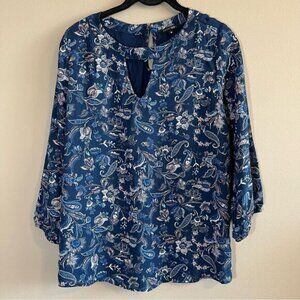 ✨ Papermoon Women’s Blue Floral Top Medium